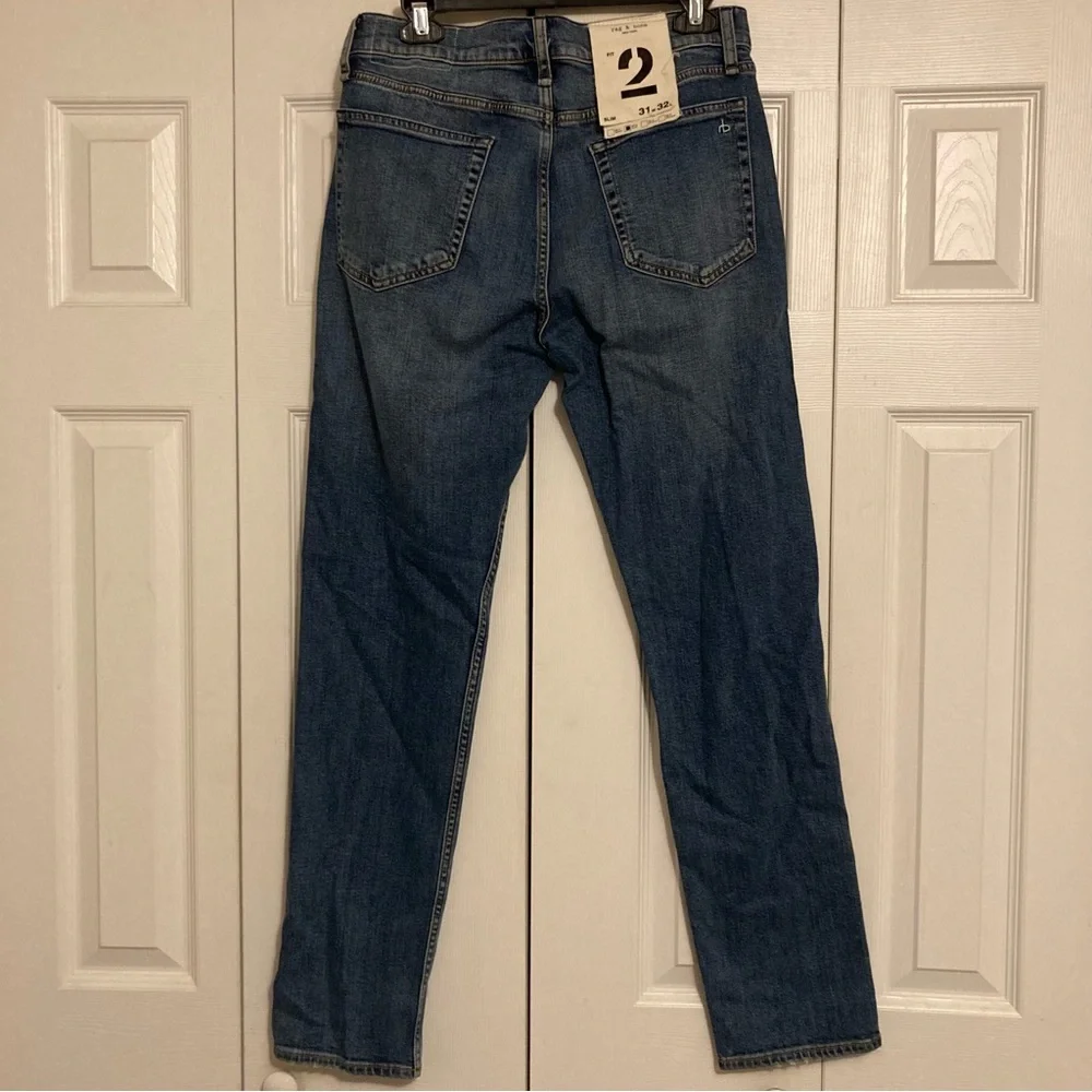NWT Rag & Bone Fit 2 - Malibu Slim Fit Mid Rise Stretch Jean 31 x 32 Denim